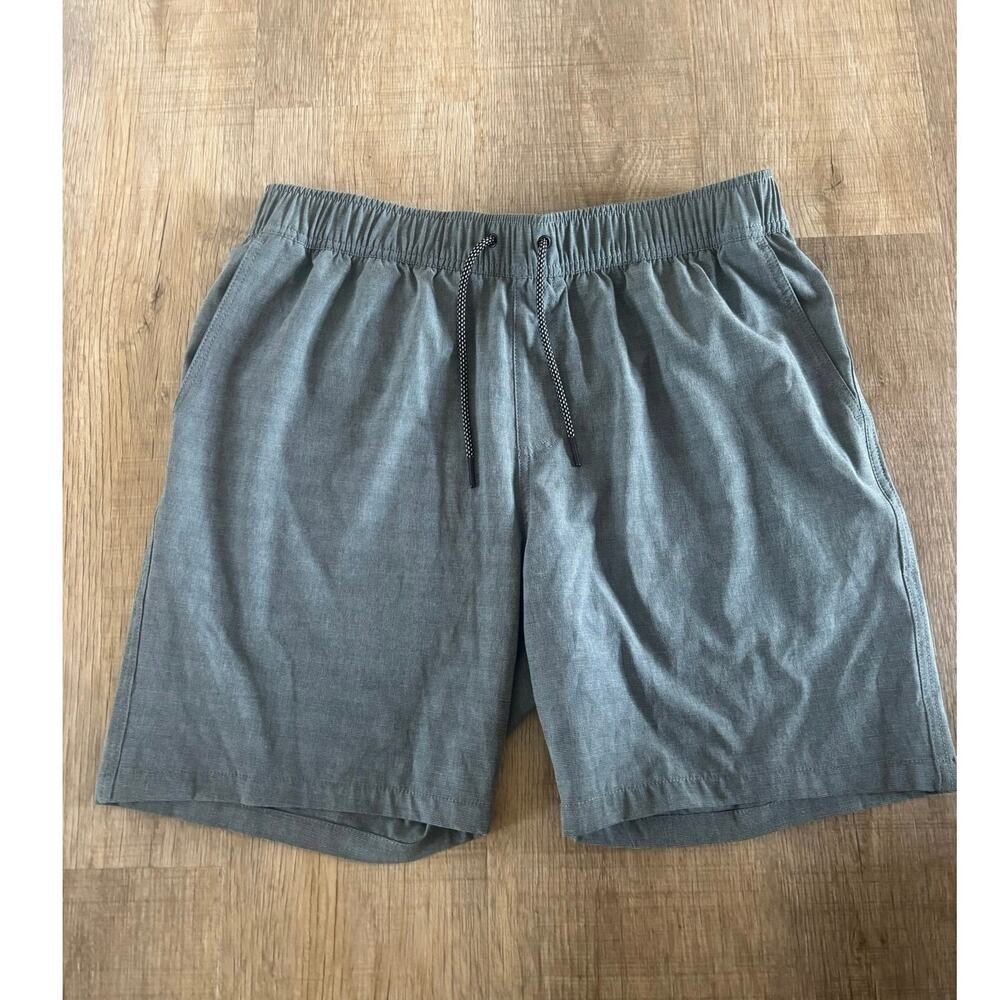Departwest Men’s Hybrid Shorts Gray Elastic Drawstring Stretch Size Large